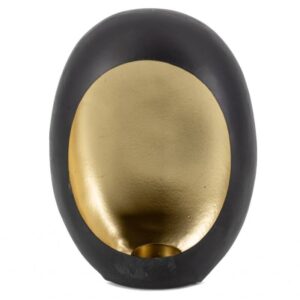 theelichthouder - standing egg/zwart