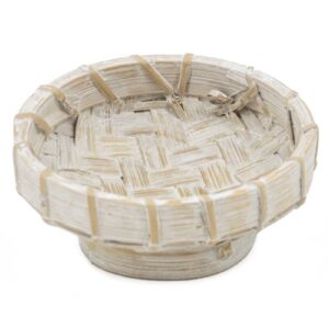 Schaaltje bamboo hoog - wit